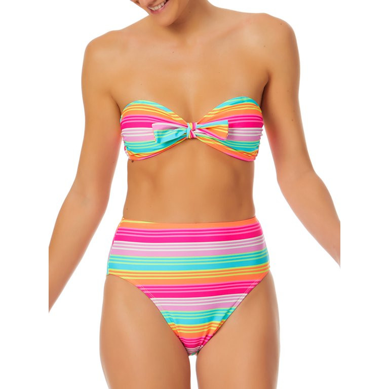 No Boundaries Tricot Stripe Knot Detail Top - Walmart.com | Walmart (US)