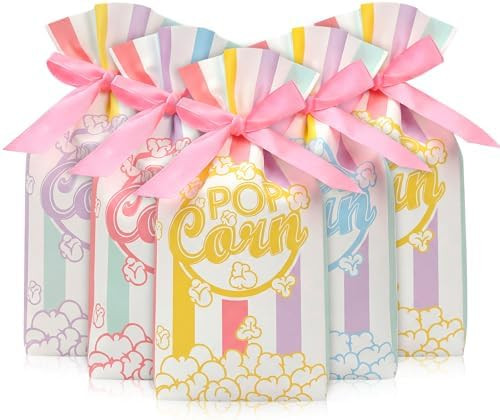 48 Pcs Popcorn Plastic Bags Circus Carnival Party Goodie Bags Bulk Movie Night Popcorn Container ... | Amazon (US)