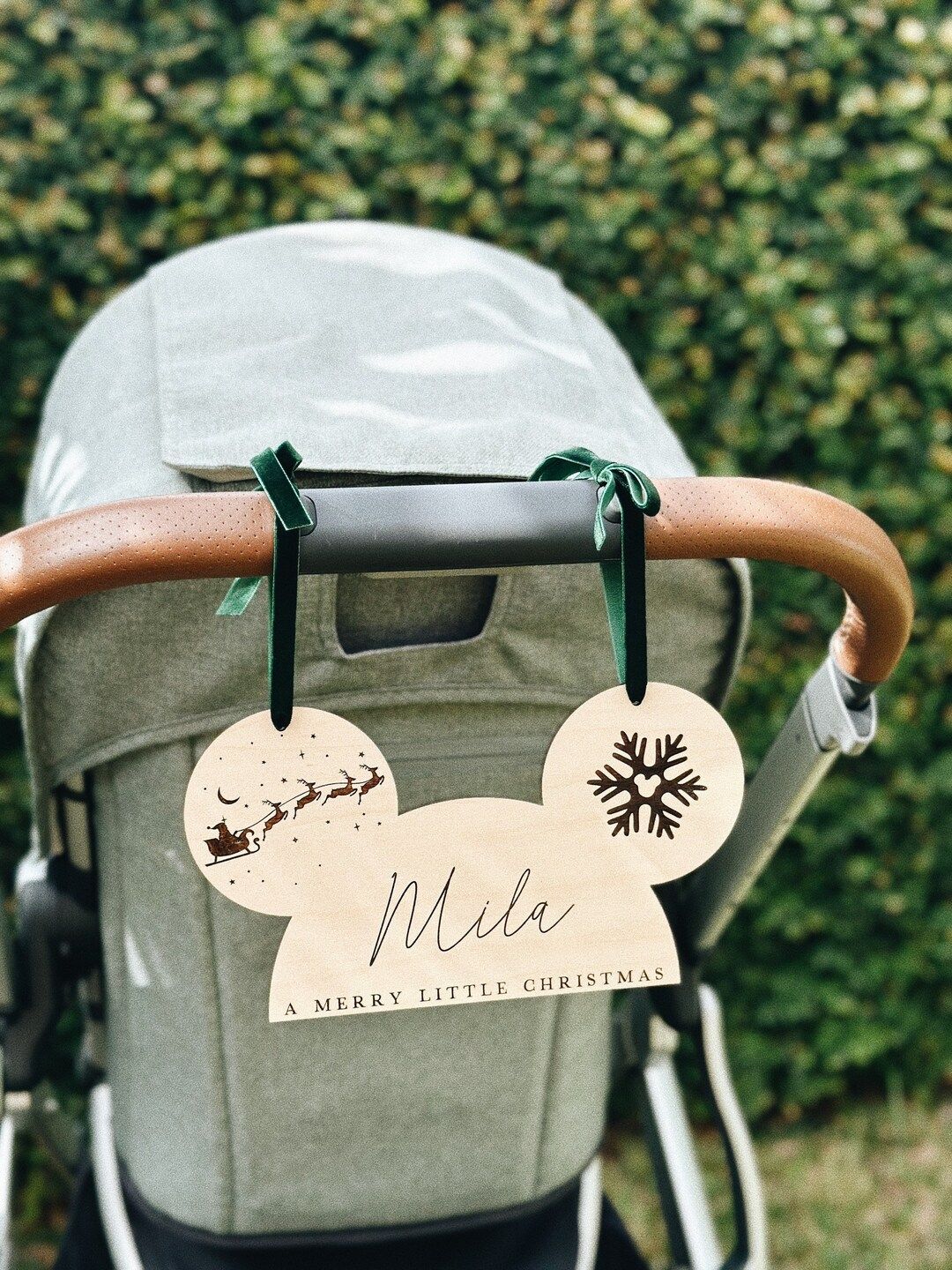 Disney Christmas Inspired Mouse Ears Stroller Tag, WDW Personalized Xmas Sign , Kids Stroller Sig... | Etsy (US)