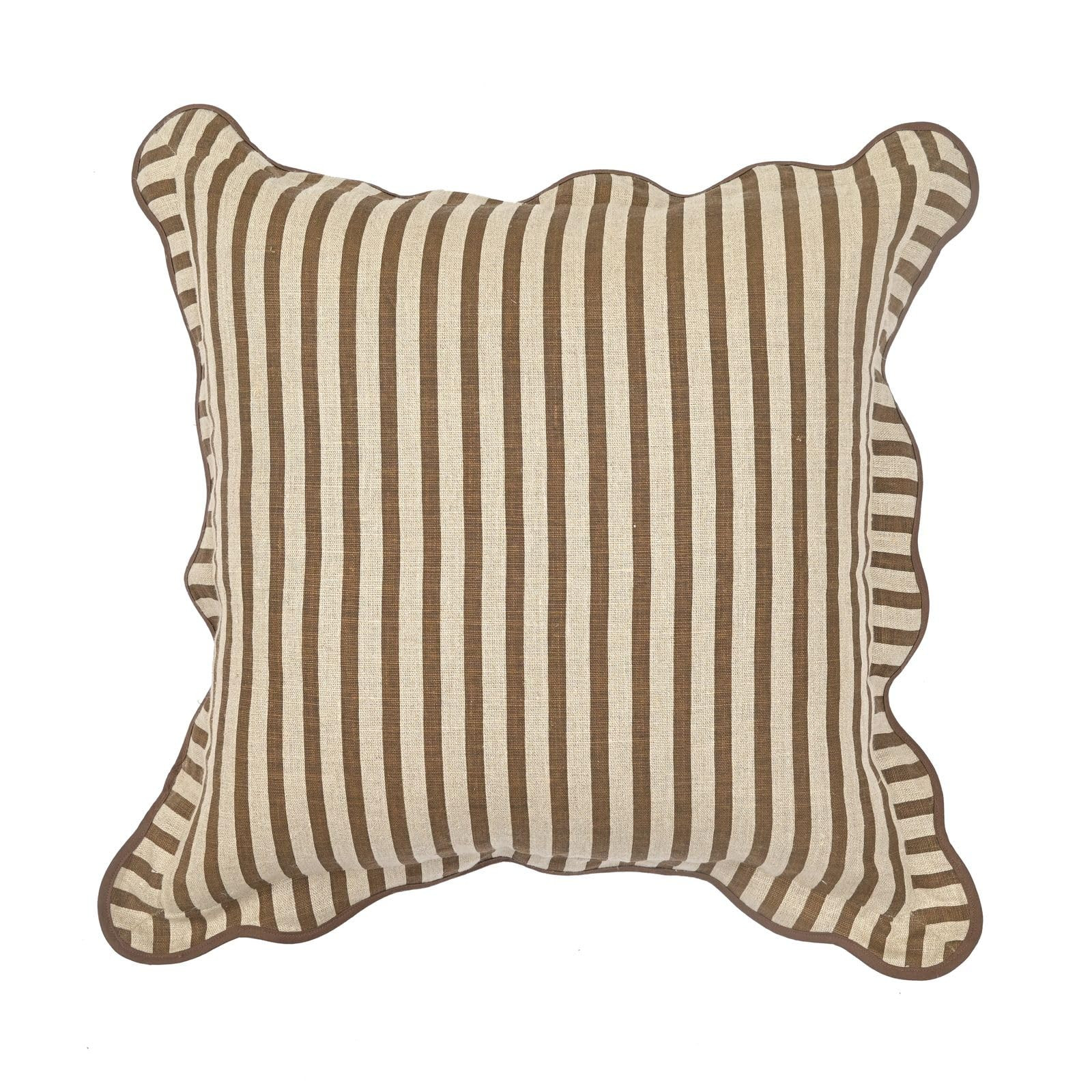 Tov Furniture Earthy Brown Striped Linen Accent Cushion | Amazon (US)