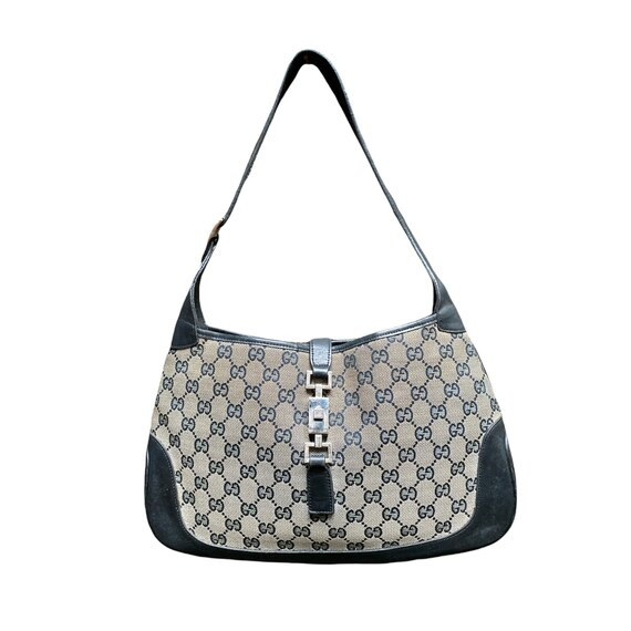 Vintage Gucci Jackie  Leather/Coated Canvas Hobo Bag | Etsy (US)