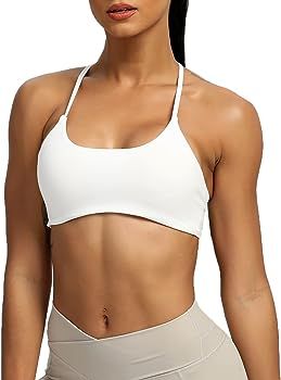 Aoxjox Women's Workout Sports Bras Fitness Backless Padded Ivy Low Impact Bra Yoga Crop Tank Top | Amazon (US)