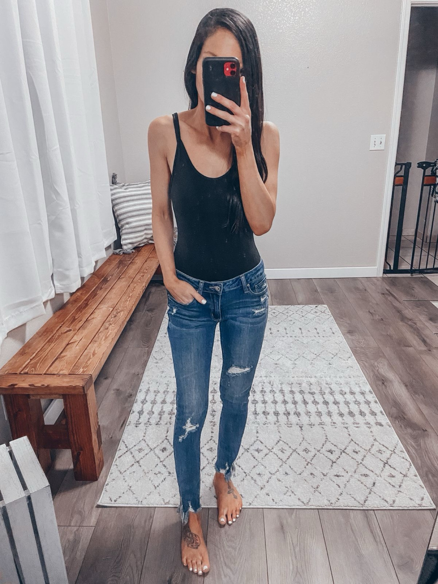 Summer jeans outfit bodysuit mom style postpartum pregnancy outfit maternity jeans and bodysuit simple travel outfit vacation outfit casuall

#LTKSaleAlert #LTKStyleTip #LTKTravel