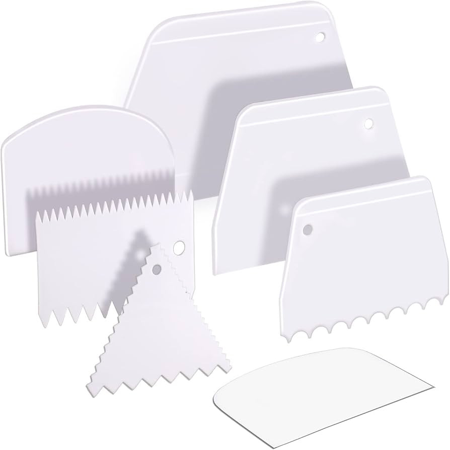 Teenitor Cake Scraper Cake Smoother, 7 Pcs Dough Scraper Bowl Scraper Cake Cutter Cake Spatula Be... | Amazon (US)