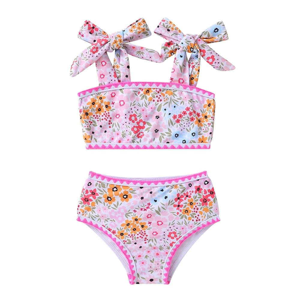 YOUNGER TREE Toddler Girls Two Pieces Swimsuit Color Block Stripe Swimwear Summer Beach Bathing S... | Amazon (US)