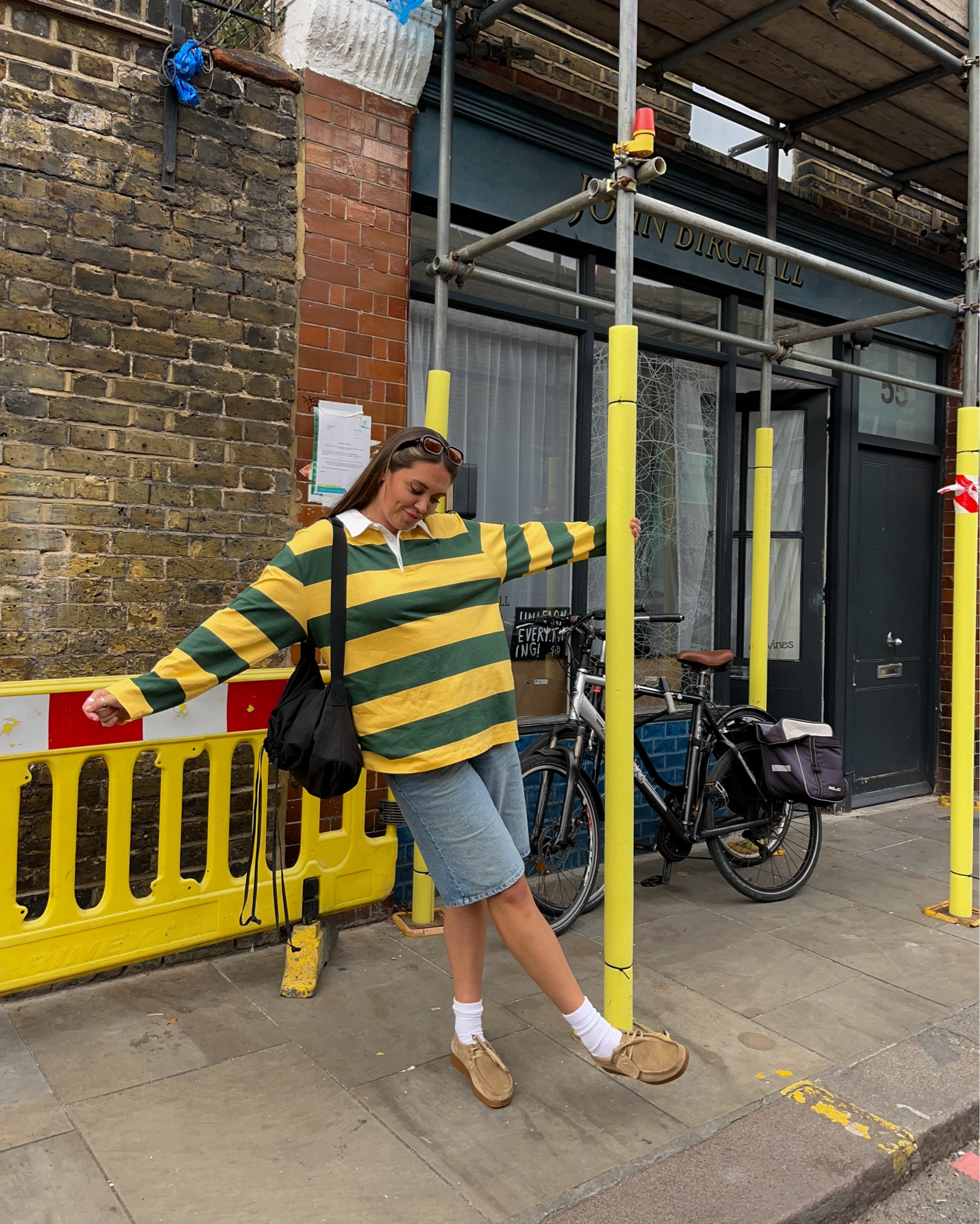 Obsessed with stripes and jorts for autumn! Wearing an oversized striped rugby top with blue denim jorts and clarks Wallabees 🍂

#LTKshoes #LTKuk #LTKautumn