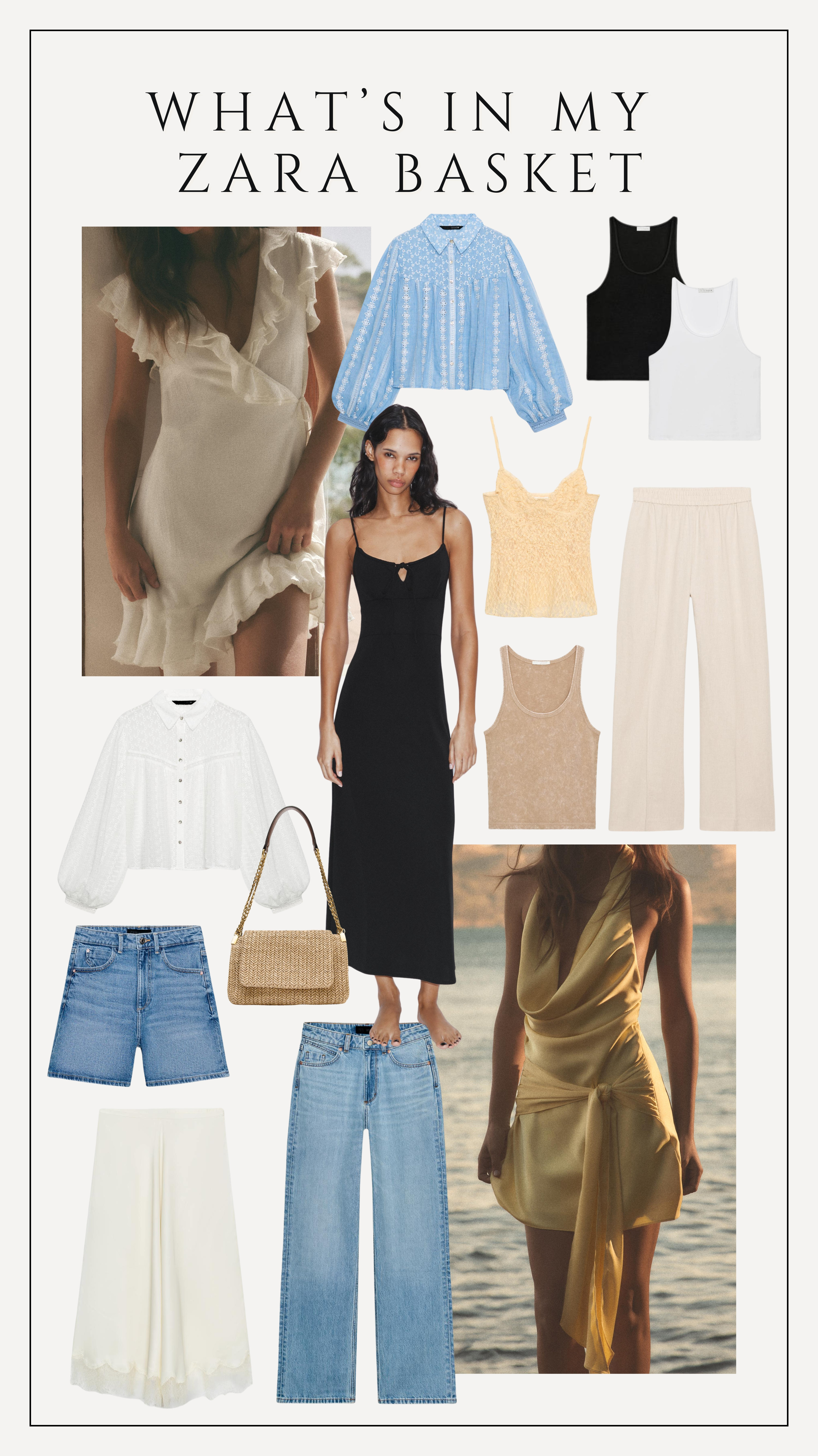 What's in my Zara basket 🤍

blouse, vest, linen trousers, straight leg jeans, satin skirt, lace skirt, mini dress, satin dress, maxi dress, spring outfits, summer outfits 

 #LTKuk #LTKspring #LTKsummer