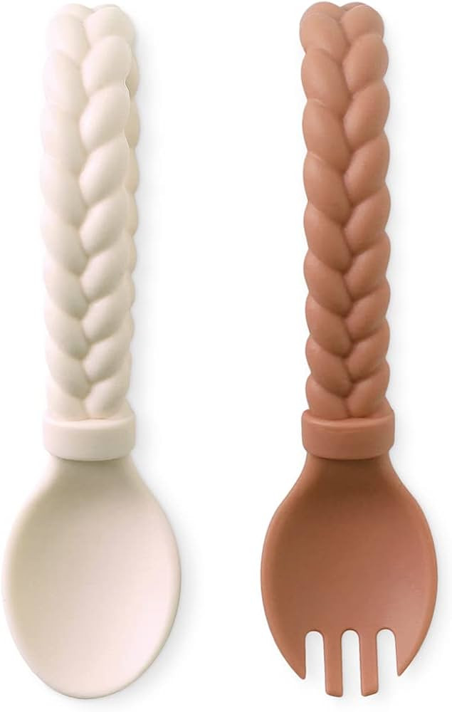 Itzy Ritzy Silicone Spoon & Fork Set; Baby Utensil Set Features A Fork and Spoon with Looped, Bra... | Amazon (US)