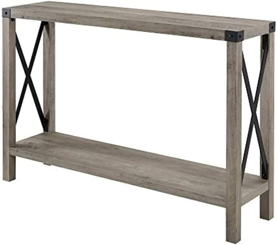 Walker Edison Sedalia Modern Farmhouse Metal X Entry Table, 46 Inch, Grey | Amazon (US)