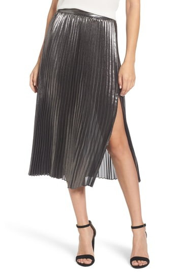 Women's Trouve Metallic Pleated Skirt | Nordstrom