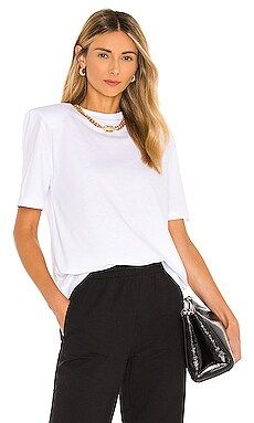 Parentezi Pima Cotton Removable Shoulder Pad Tee in White from Revolve.com | Revolve Clothing (Global)