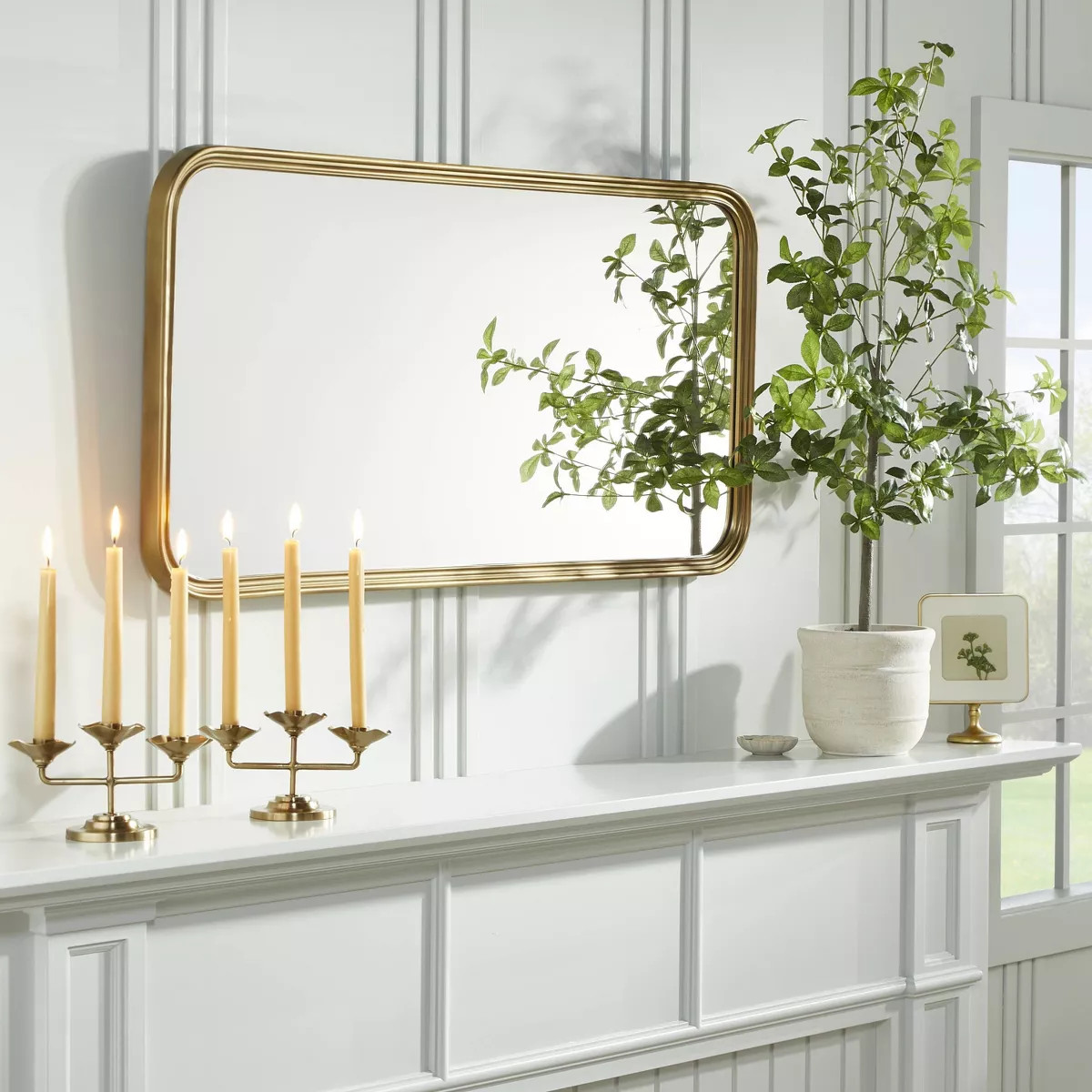 20"x40" Decorative Molding Rectangular Wall Mirror Antique Brass - Hearth & Hand™ with Magnolia | Target