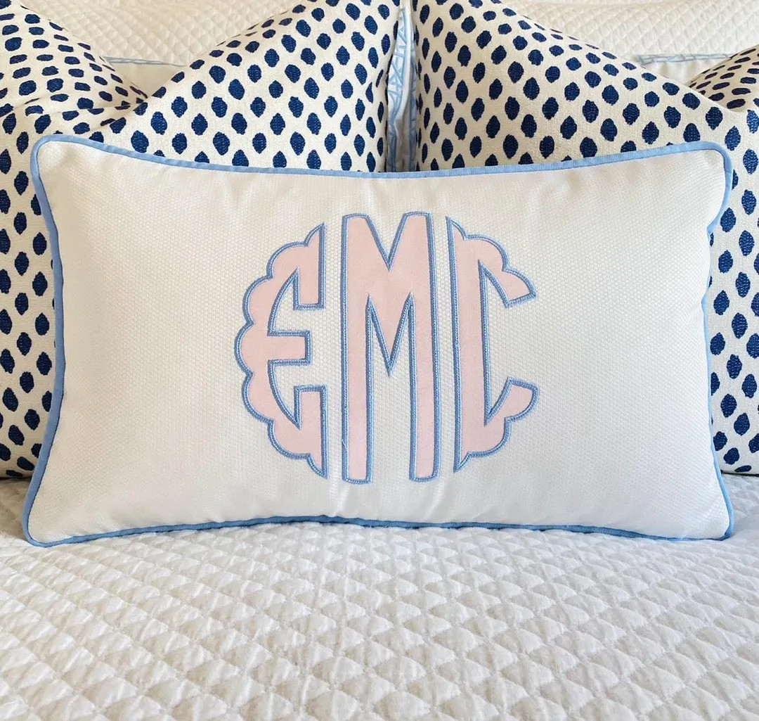 Applique Monogram Pillow Cover - Etsy | Etsy (US)