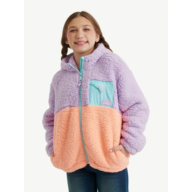 Justice Girls Full Zip Plush Jacket, Sizes XS-XL | Walmart (US)