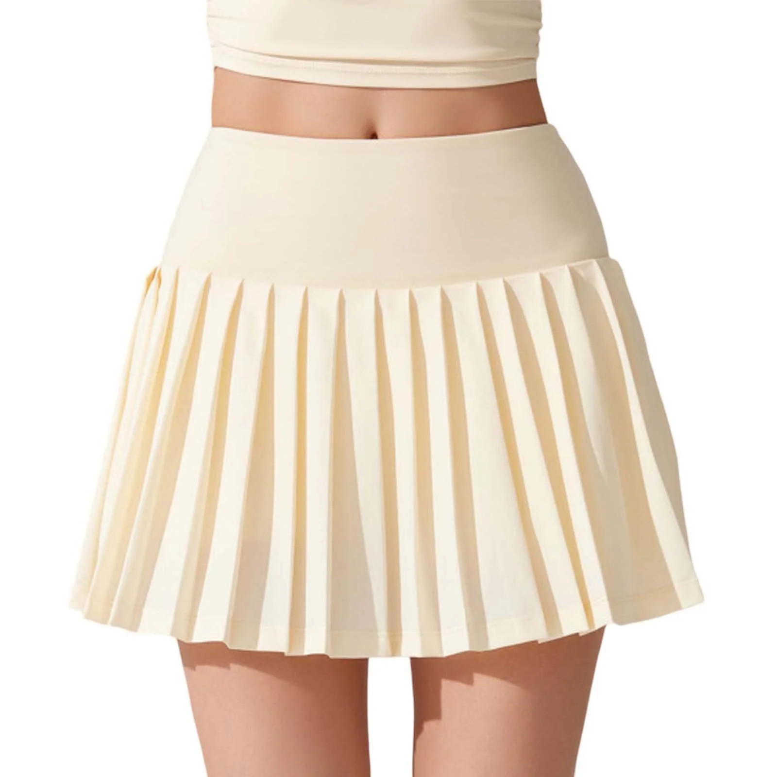 Pleated Tennis Skirt for Women with Shorts - Athletic Skort, Workout Running, Pockets, Elastic Wa... | Walmart (US)