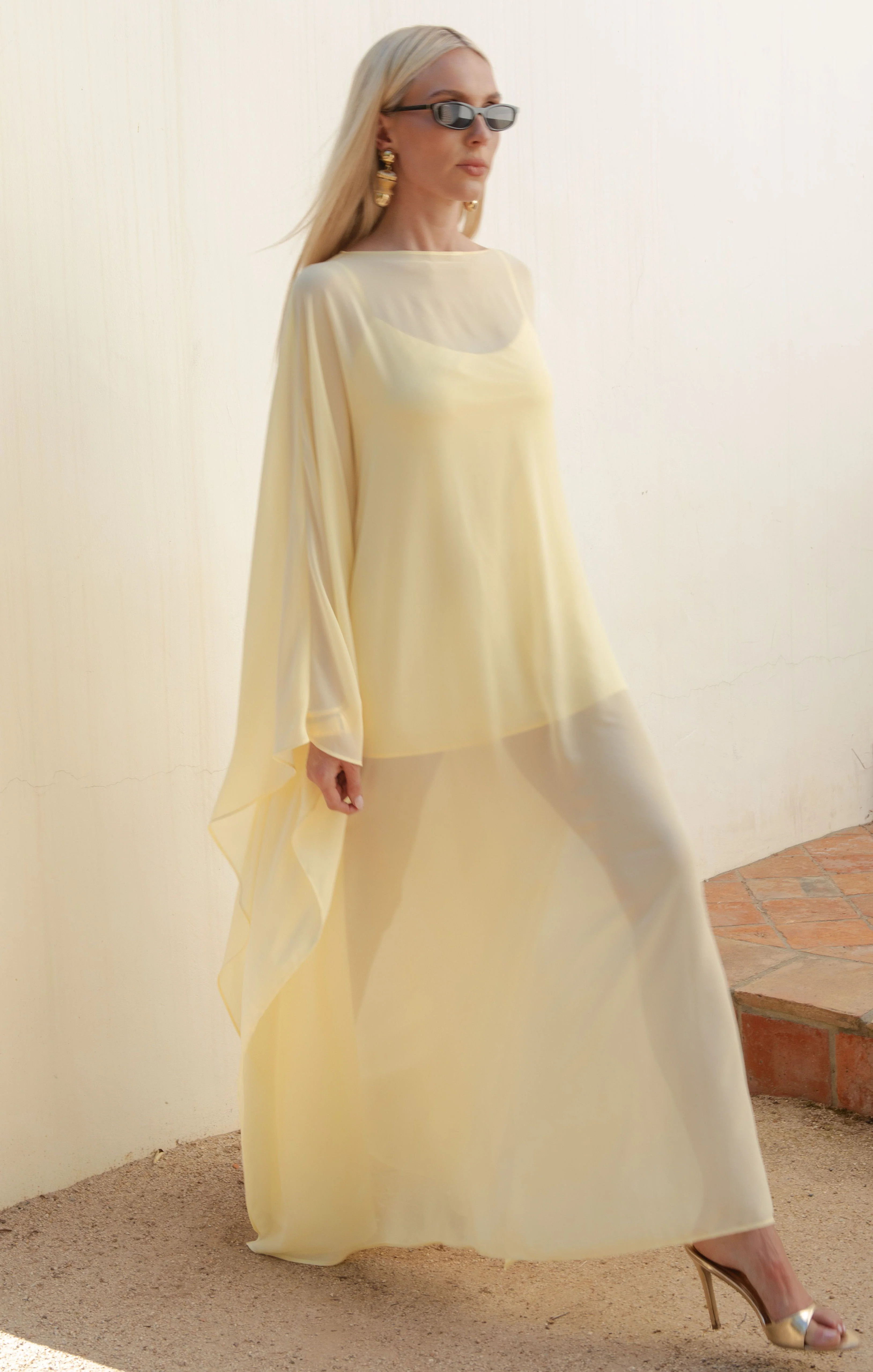 Olsen Maxi Dress, in Pale Yellow Chiffon, Size: XS | Show Me Your Mumu | Show Me Your Mumu