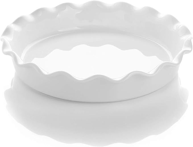 Amazon.com: Sweese 518.101 Porcelain Pie Pan, Round Pie Plate Baking Dish with Ruffled Edge, 10.5... | Amazon (US)