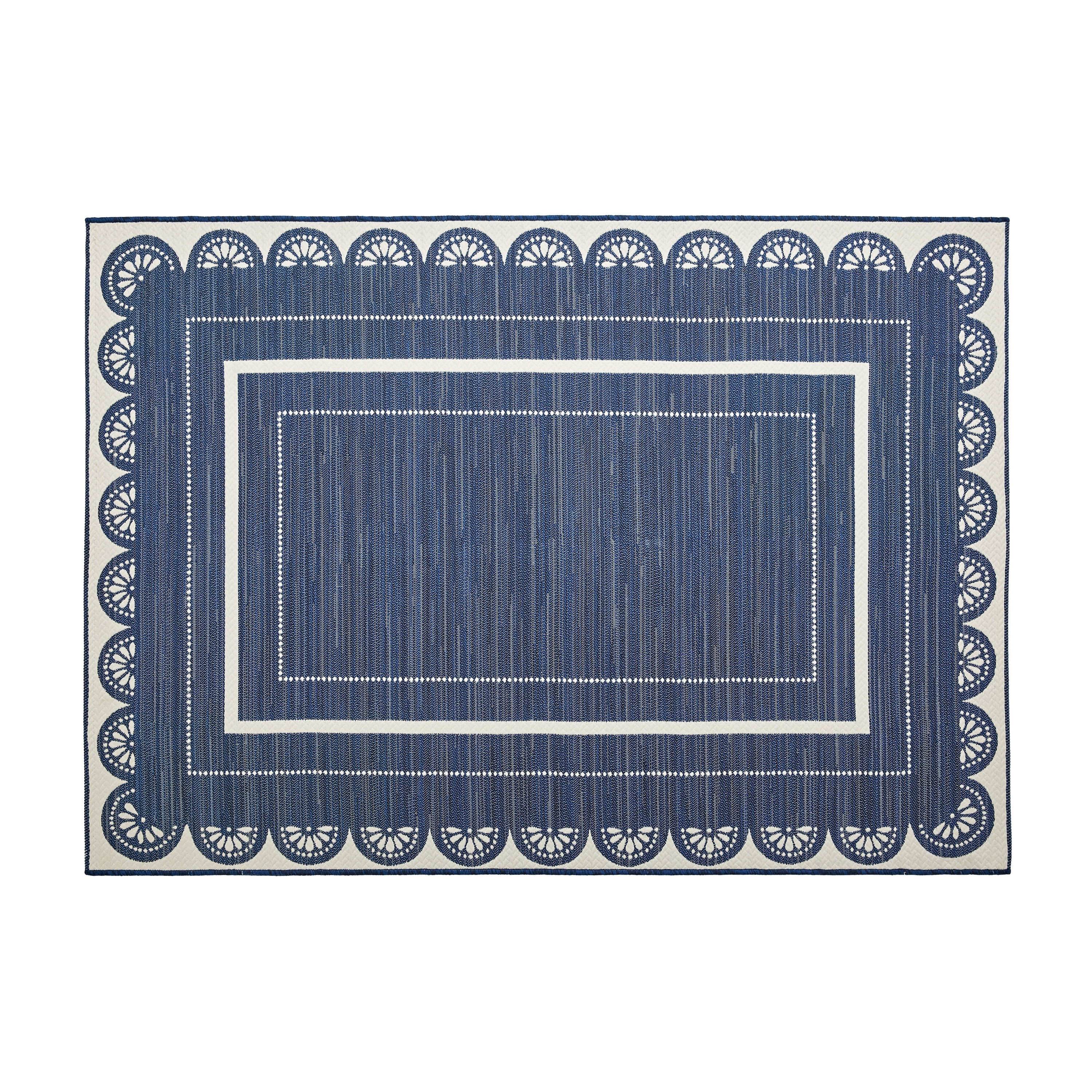 The Pioneer Woman 6' x 9' Navy & Cream Scallop Outdoor Rug | Walmart (US)