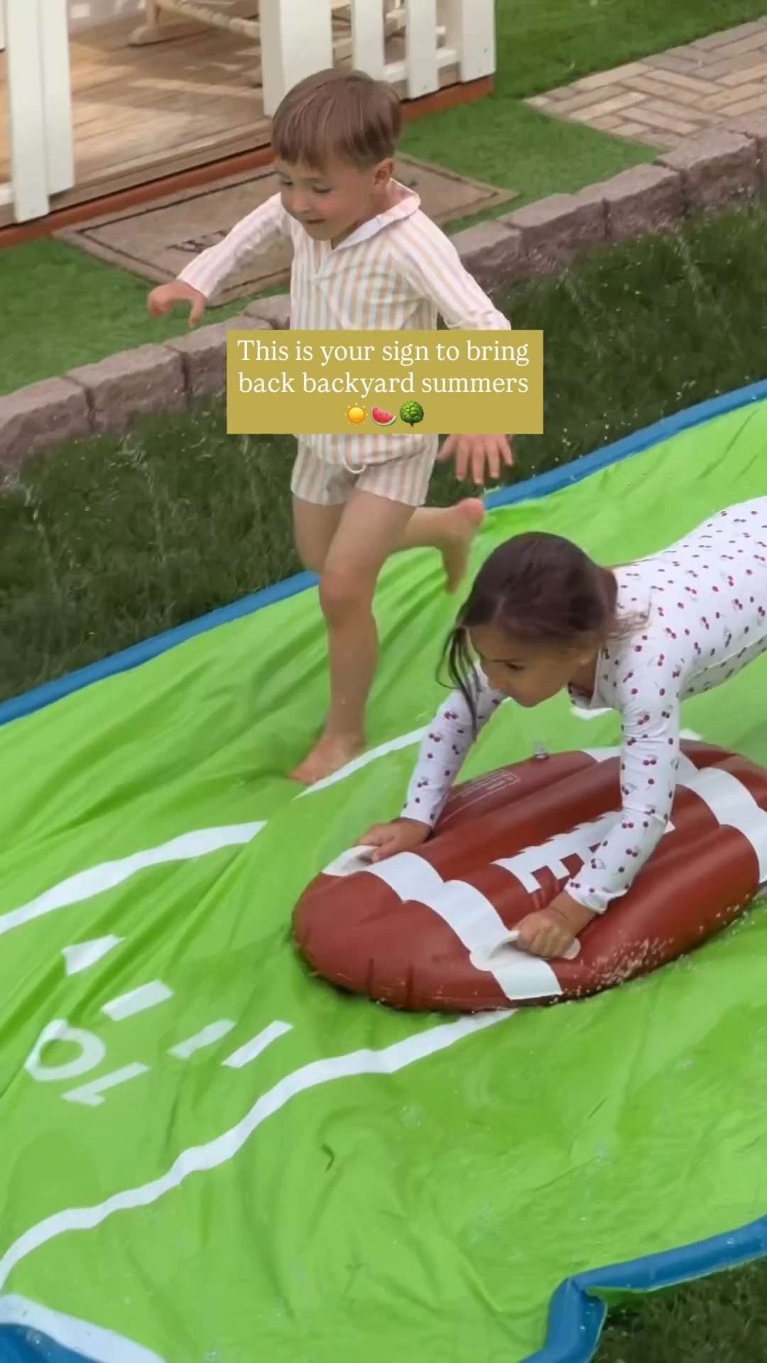 #ad We turned our backyard into the kind of day I wish I could bottle up forever — the kind where they’re running barefoot, laughing nonstop, and asking to do it all over again tomorrow 🥹

I always find myself chasing that feeling for my kids. The kind of day that feels simple, a little chaotic, and somehow turns into a core memory without even trying!

We turned our backyard into the ultimate summer day with a couple of must have @Funscape summer inflatables from @iplayilearntoys! I loved watching the kids race down the slip and slide to try and grab the football, seeing who could hit the target (or accidentally miss every time 😂), and watching them laugh as they jumped on the water cannon to launch balls into the air!

Throw in a couple of snacks and some ice pops and you have the perfect summer day 😉

#amazonfind #iplayilearntoys #funscape

#LTKKids #LTKmomlife