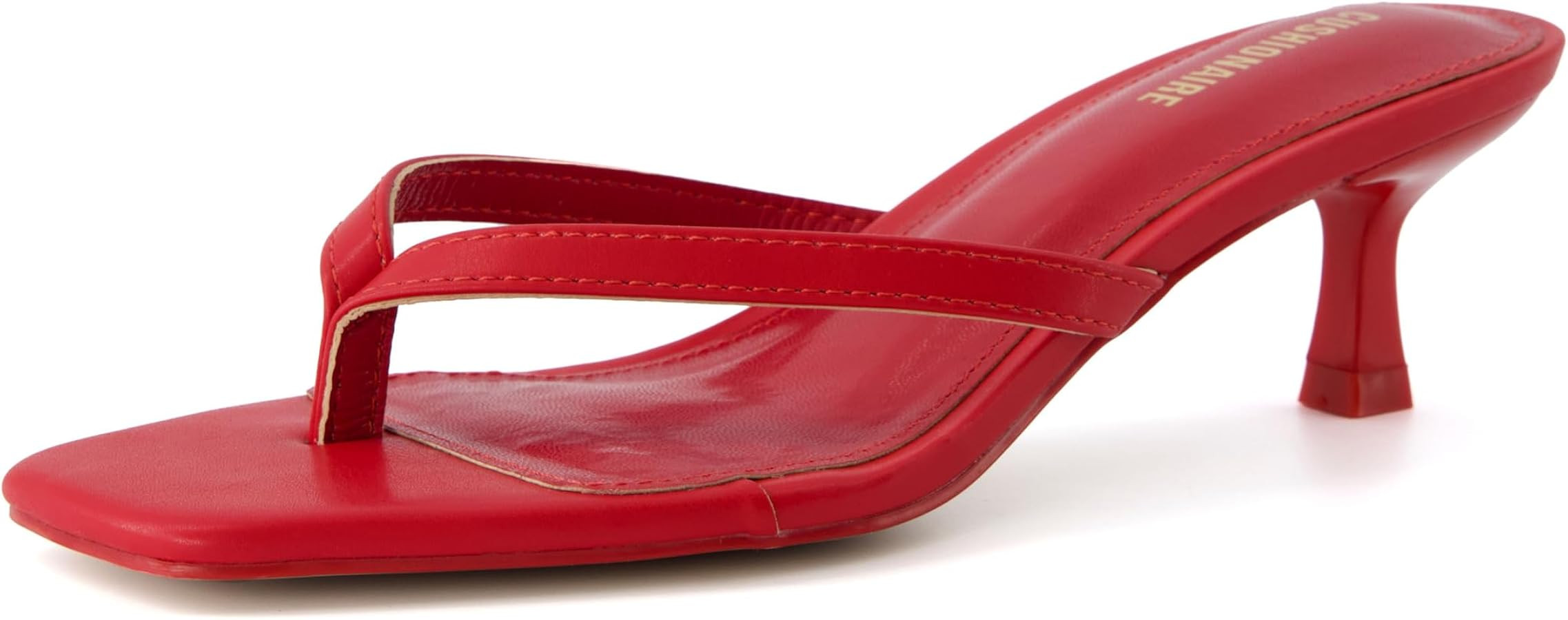 CUSHIONAIRE Women's Miami Kitten heel thong sandals +Memory Foam, Wide Widths Available | Amazon (US)