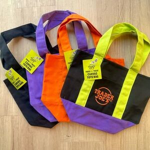 NWT Trader Joe's Trick Or Treat Canvas Tote Bags-Limited Edition, set of 4 | Poshmark
