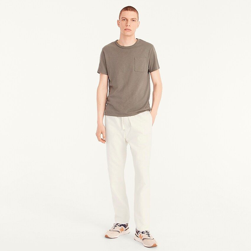 Relaxed tapered drawstring pant in slub cotton twill | J.Crew US