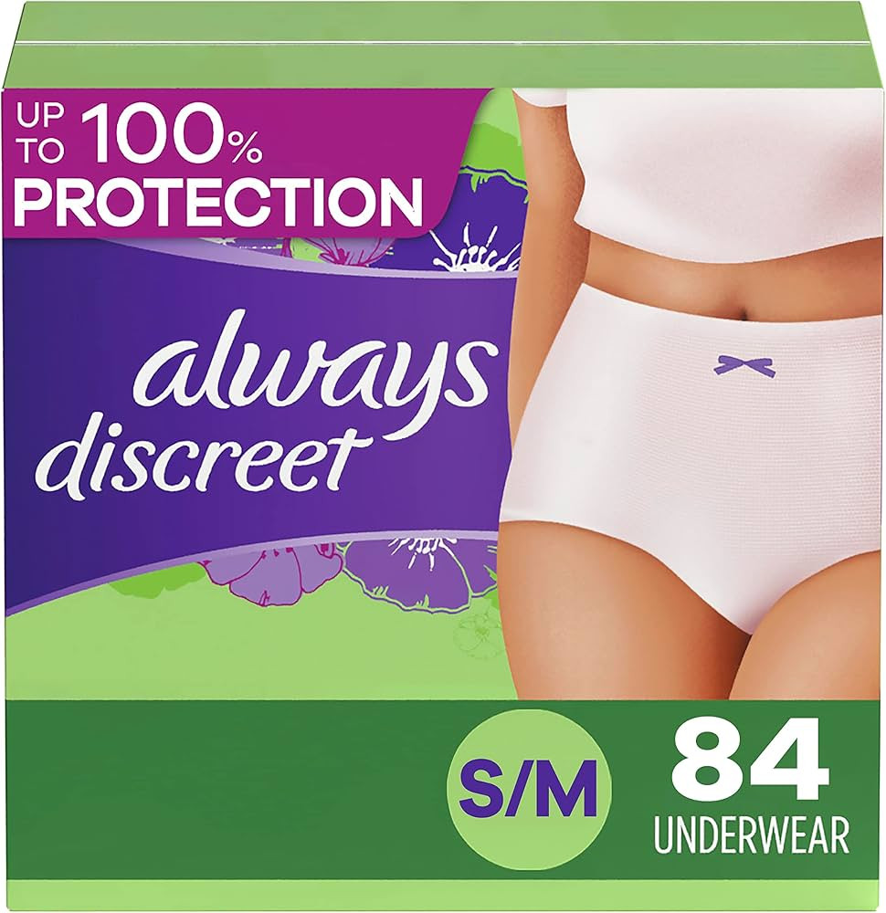 Always Discreet Adult Incontinence Underwear for Women and Postpartum Underwear, Small/Medium, up... | Amazon (US)