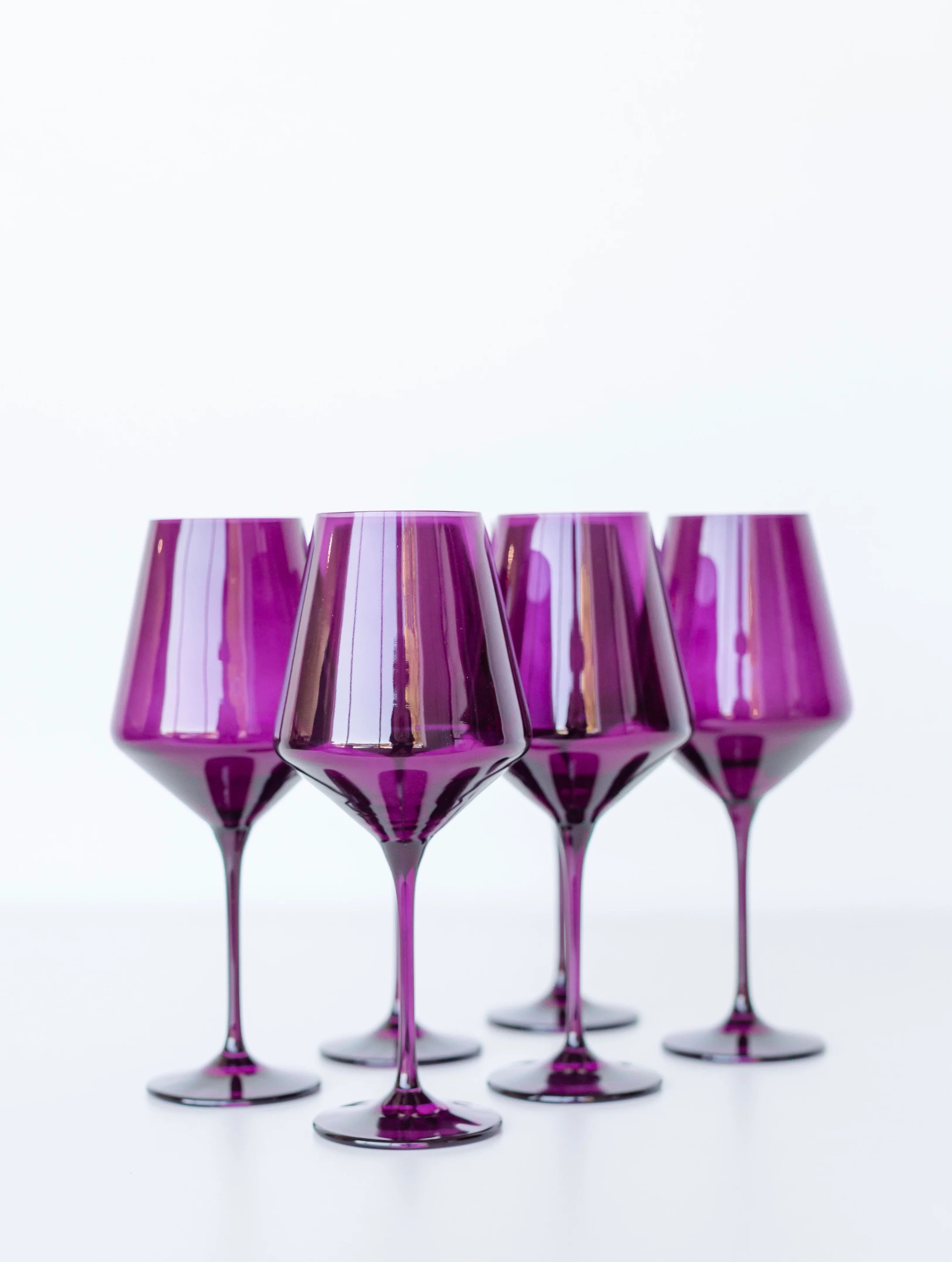 Estelle Colored Wine Stemware - Set of 6 {Amethyst} | Estelle Colored Glass