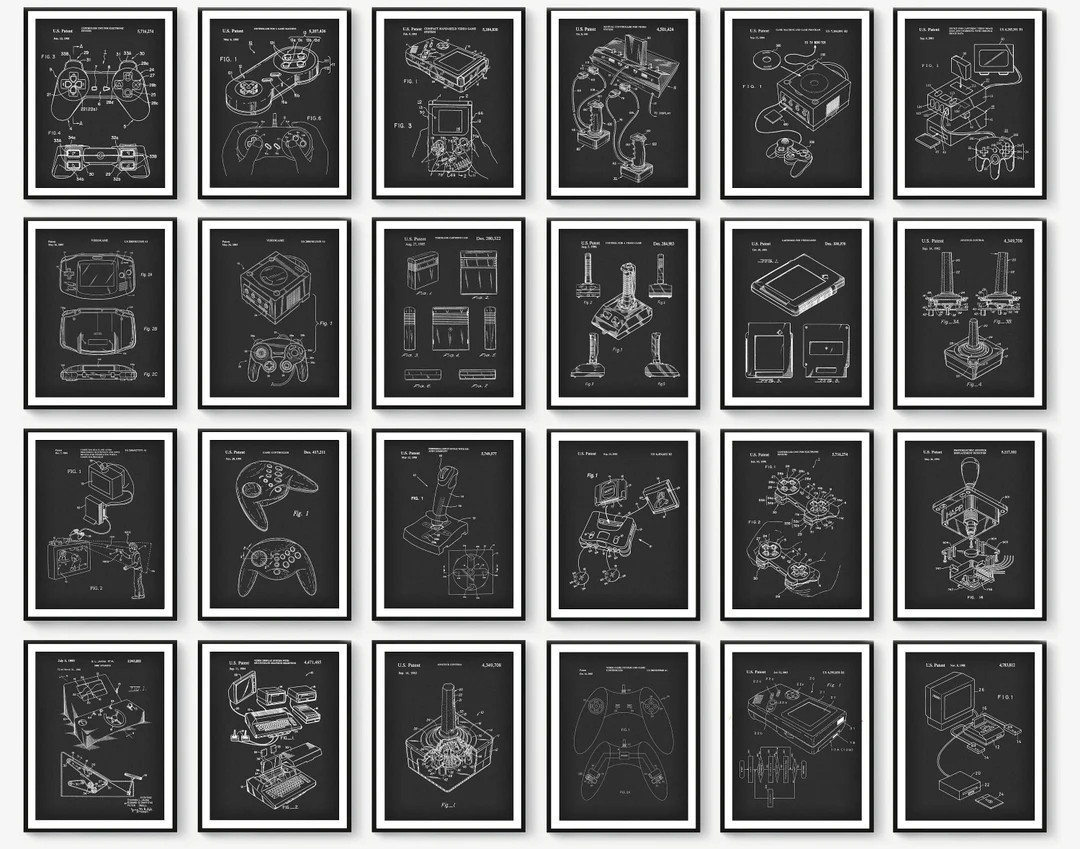 Set 24 First Videogame Patent Prints Eectronic Game Blueprint - Etsy | Etsy (US)