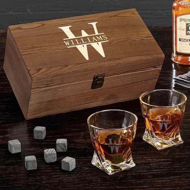 Personalized Twist Whiskey Glasses Set | HomeWetBar.com