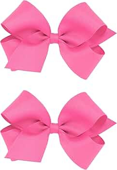 Wee Ones Girls 2 Pack Grosgrain Hair Bows with Plain Wrap Centre on a Wee Stay No Slip Clip, Medi... | Amazon (US)