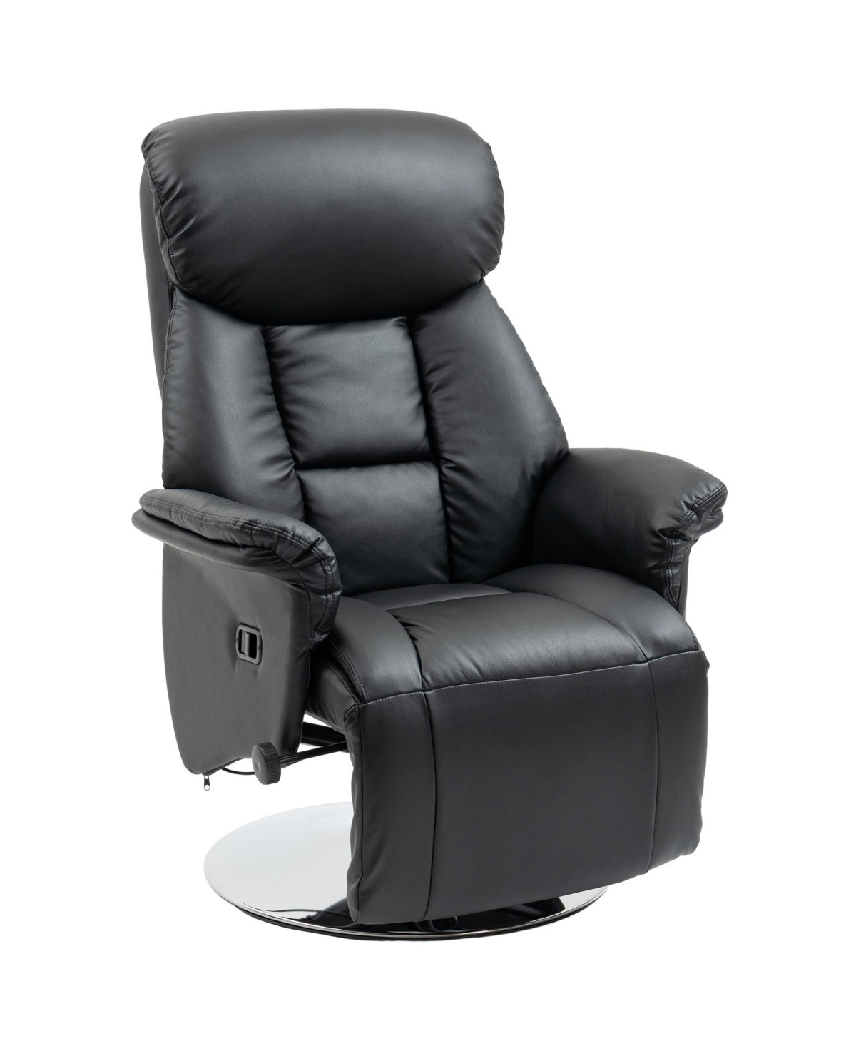 Homcom Adjustable Swivel Recliner Chair with Padded Arms - Black | Macy's