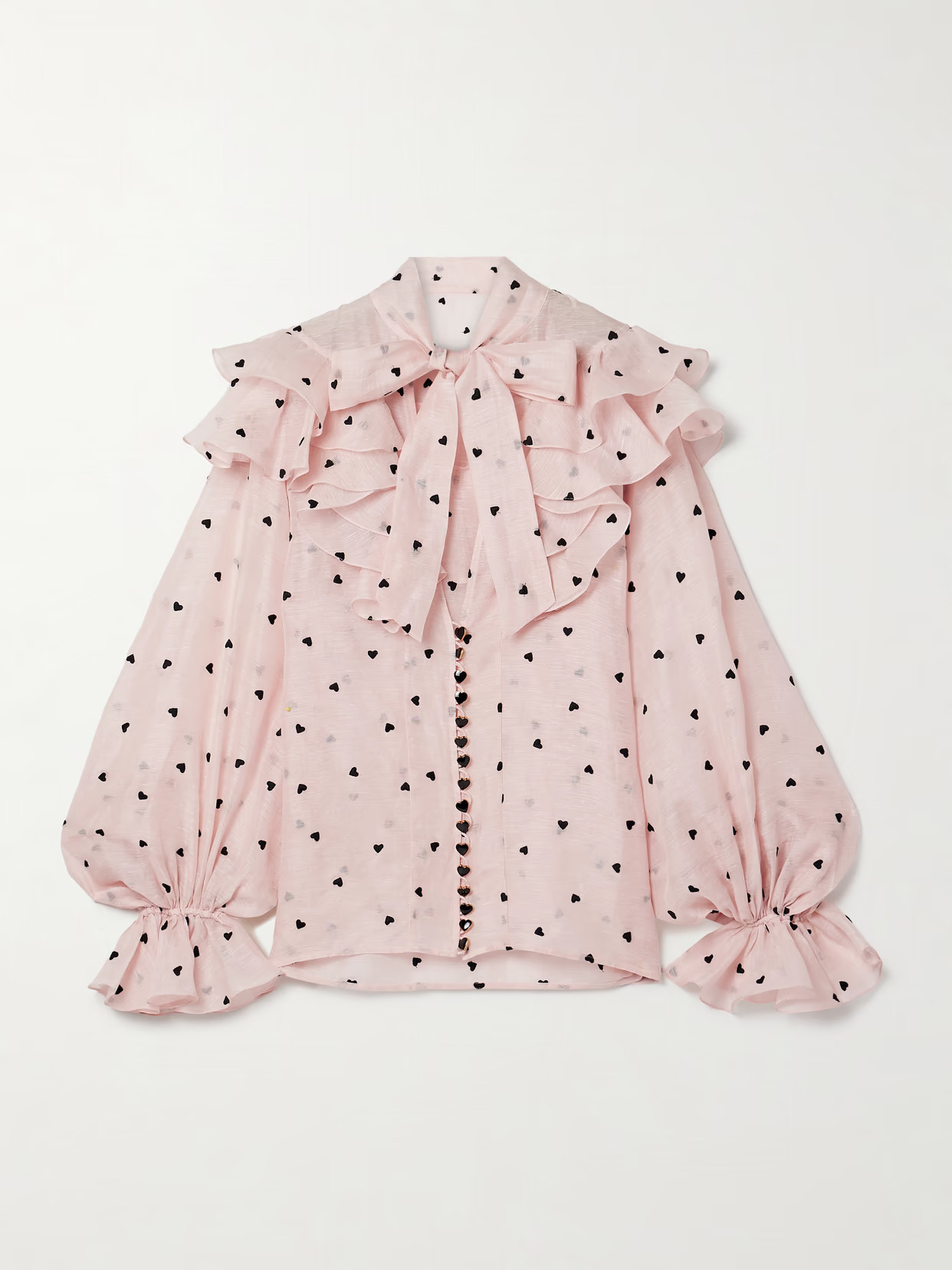Zimmermann - Crush Ruffled Embroidered Linen And Silk-blend Organza Blouse - Pink | NET-A-PORTER (US)