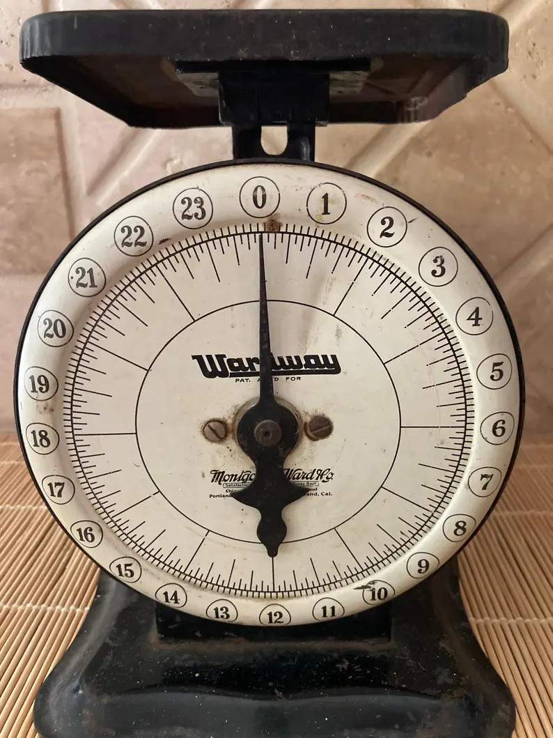 Antique Black Kitchen Scale Wardway by Montogomery Ward Co. Old Farmhouse Display Stand - Etsy | Etsy (US)
