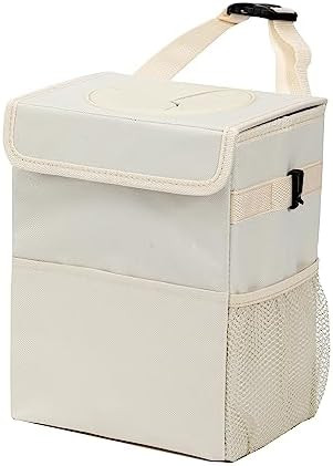 Car Garbage can with lid Leak Proof Vehicle Trash Can 3 Storage Pockets Hanging Waterproof car Tr... | Amazon (US)