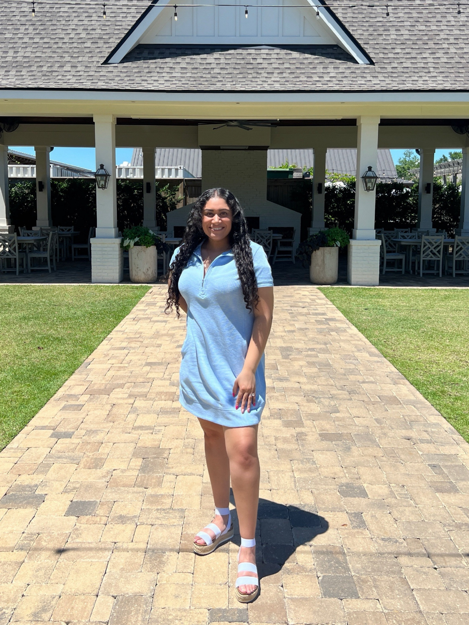 Womens Casual Half Zip Short Sleeve Dress Summer Loose Mini Dress with Pockets in Baby Blue. Wearing true size medium, 5’2”, 160lbs. Shoes are Steve Madden Dupe true size 7!

#LTKShoeCrush #LTKBeauty #LTKFindsUnder50
