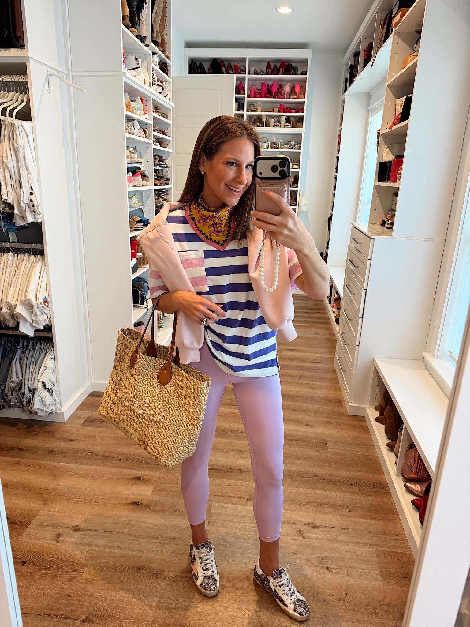 Spring ootd! In a small top, small sweatshirt, small leggings, sneakers and accessories - fits tts.

#LTKmomlife #LTKSeasonal #LTKootd