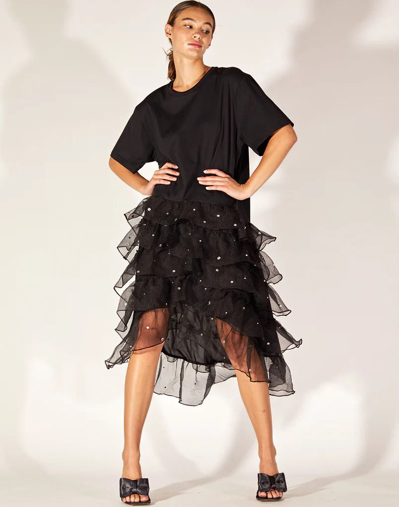 Fete Ruffle Tee Dress | Cynthia Rowley