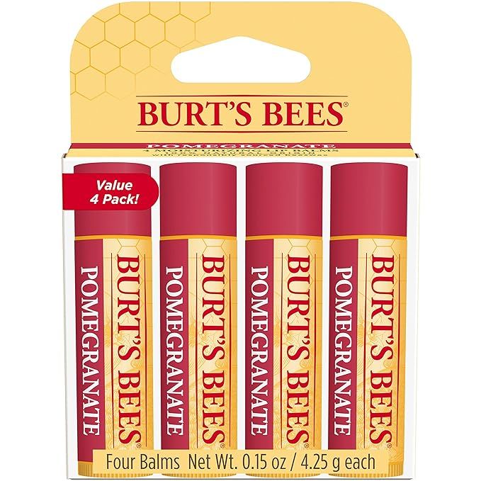 Burt's Bees Pomegranate Lip Balm, Lip Moisturizer With Responsibly Sourced Beeswax, Tint-Free, Na... | Amazon (US)