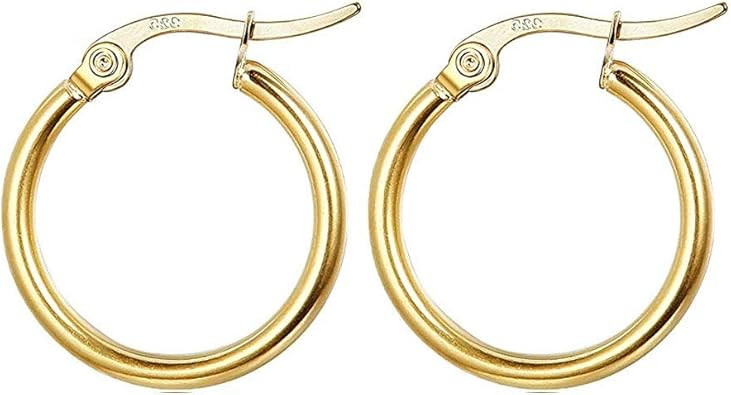 MASOP Sterling Silver Small Hoop Earrings Lightweight Click-Top Huggie Earrings for Women Girls, ... | Amazon (US)