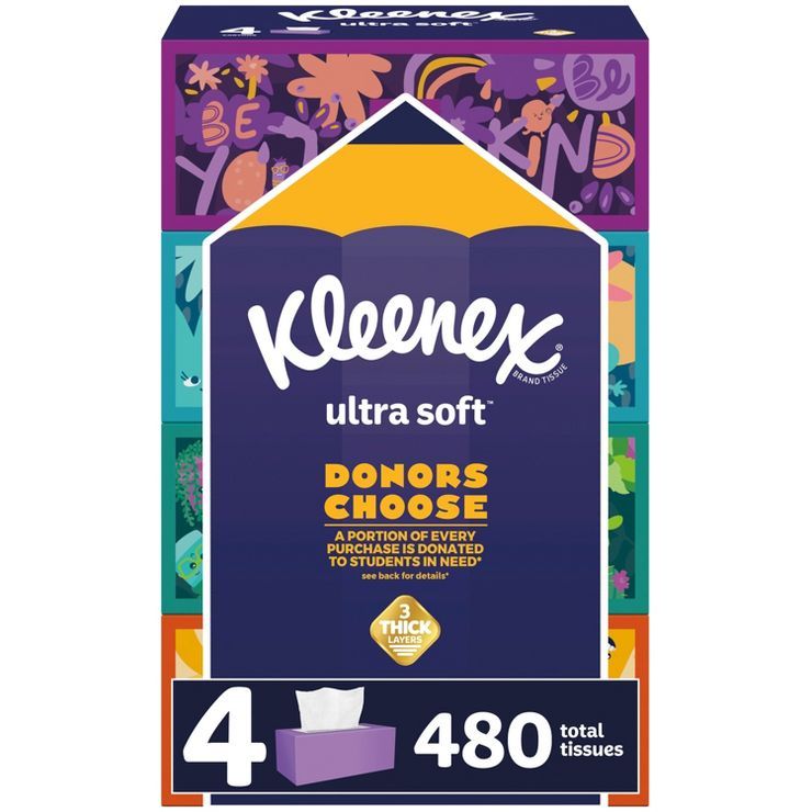 Kleenex Back-to-School Ultra Soft Facial Tissue - 4pk/120ct | Target