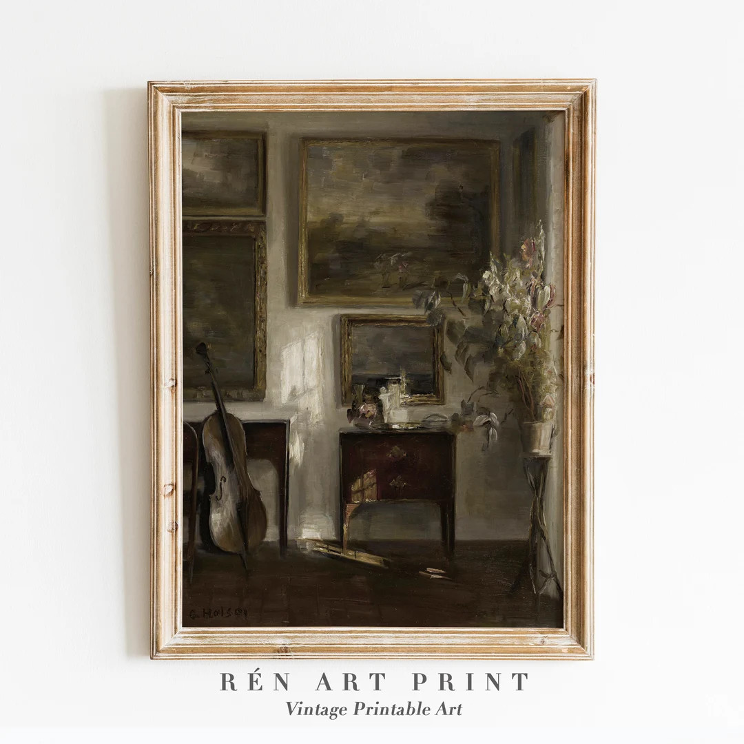 Moody Still Life Painting Digital Print | Vintage Rustic Wall Decor Printable Art | Interior Anti... | Etsy (US)
