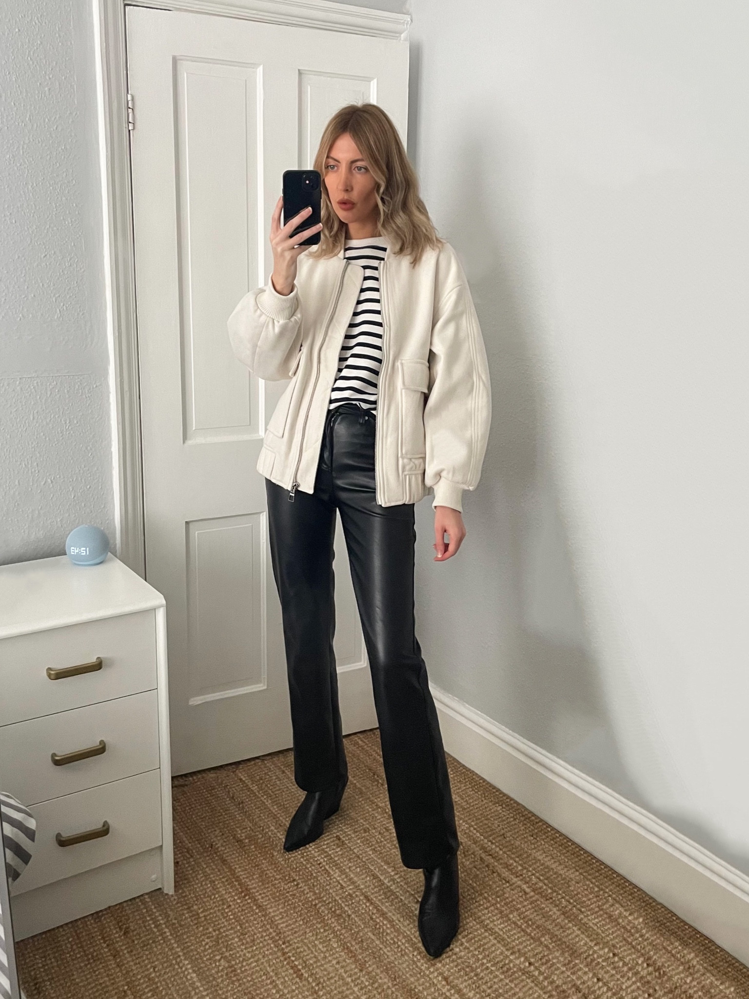 Wearing a size small in this Bershka cream bomber jacket. Alternatives to my top and trousers are linked below 

#LTKstyletip #LTKSeasonal #LTKeurope