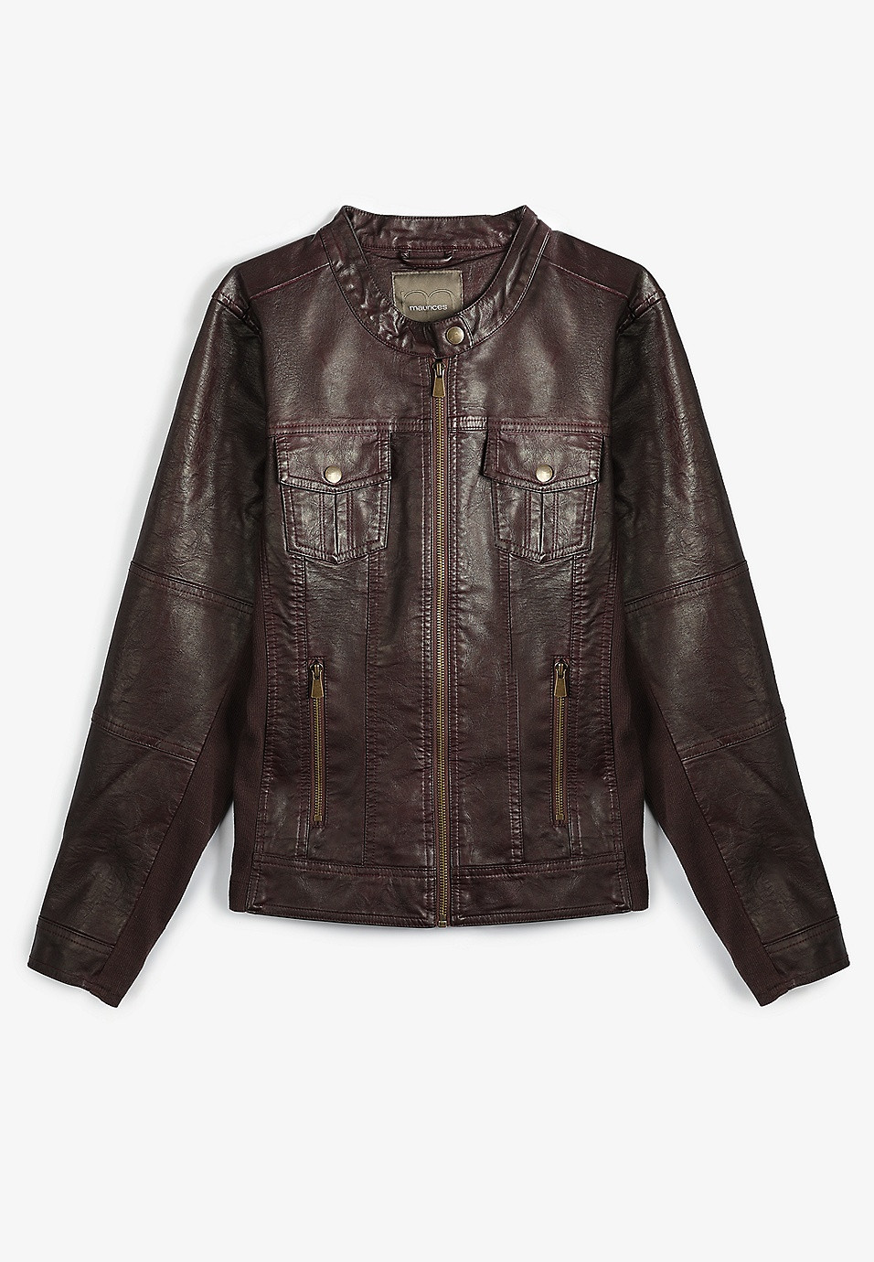 Plus Size Faux Leather Trucker Jacket | Maurices