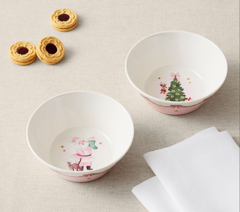 Pink Christmas Melamine Bowl | Pottery Barn Kids