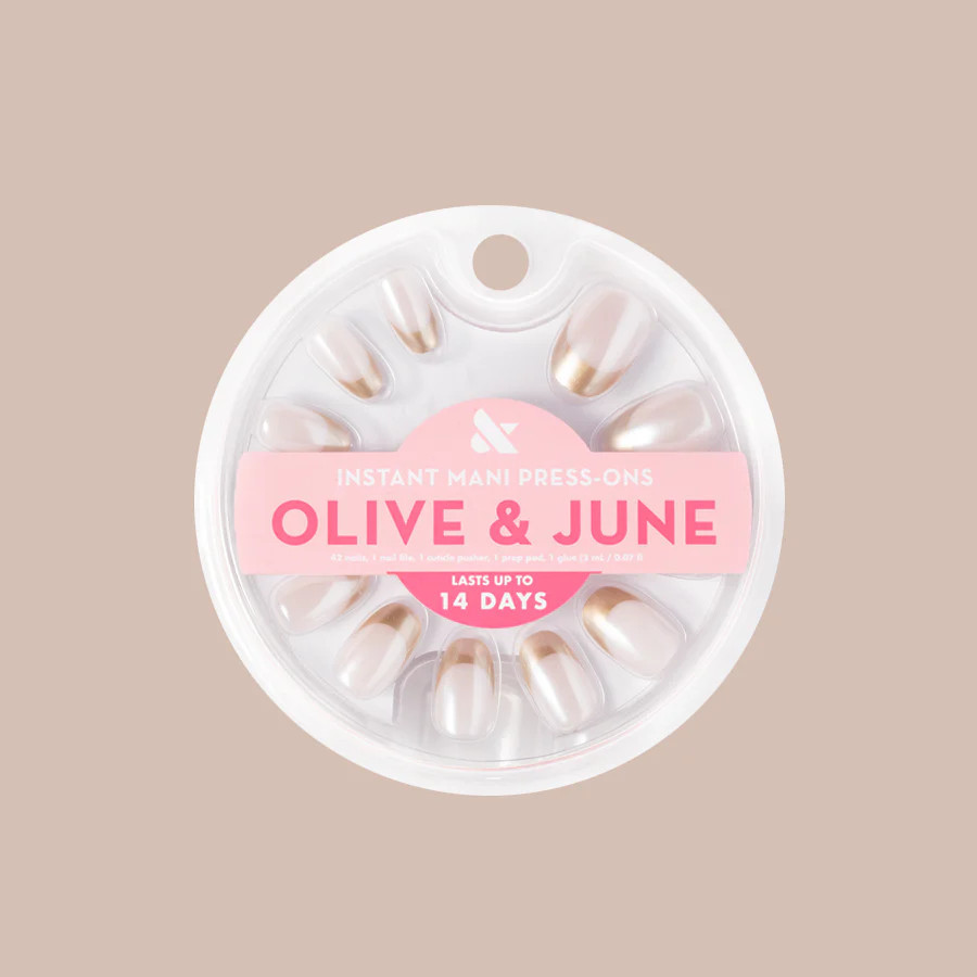 Gold Glimmer French - Press-On | Medium | Oval | Olive & June