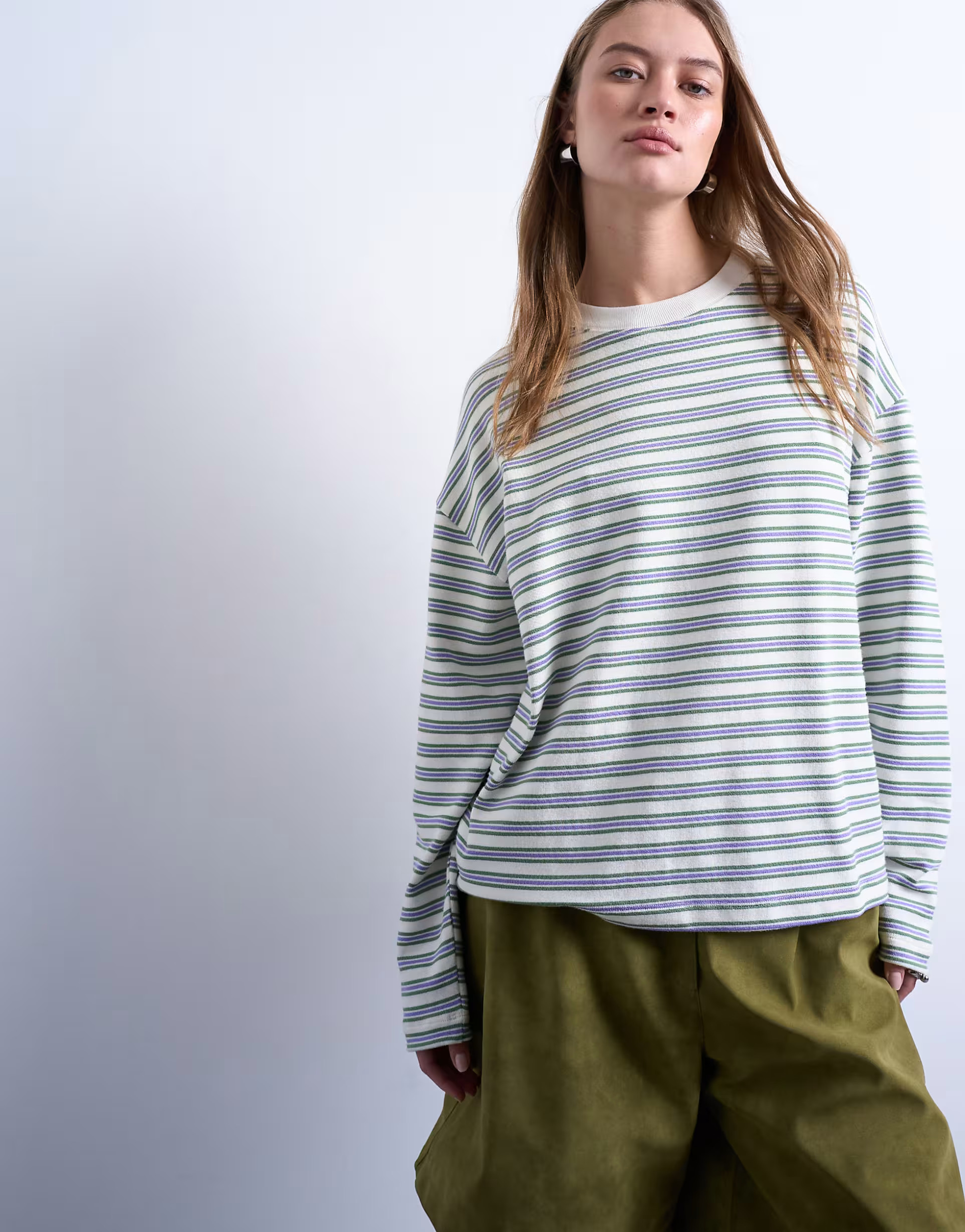 Topshop stripe skater tee in ecru | ASOS | ASOS (Global)