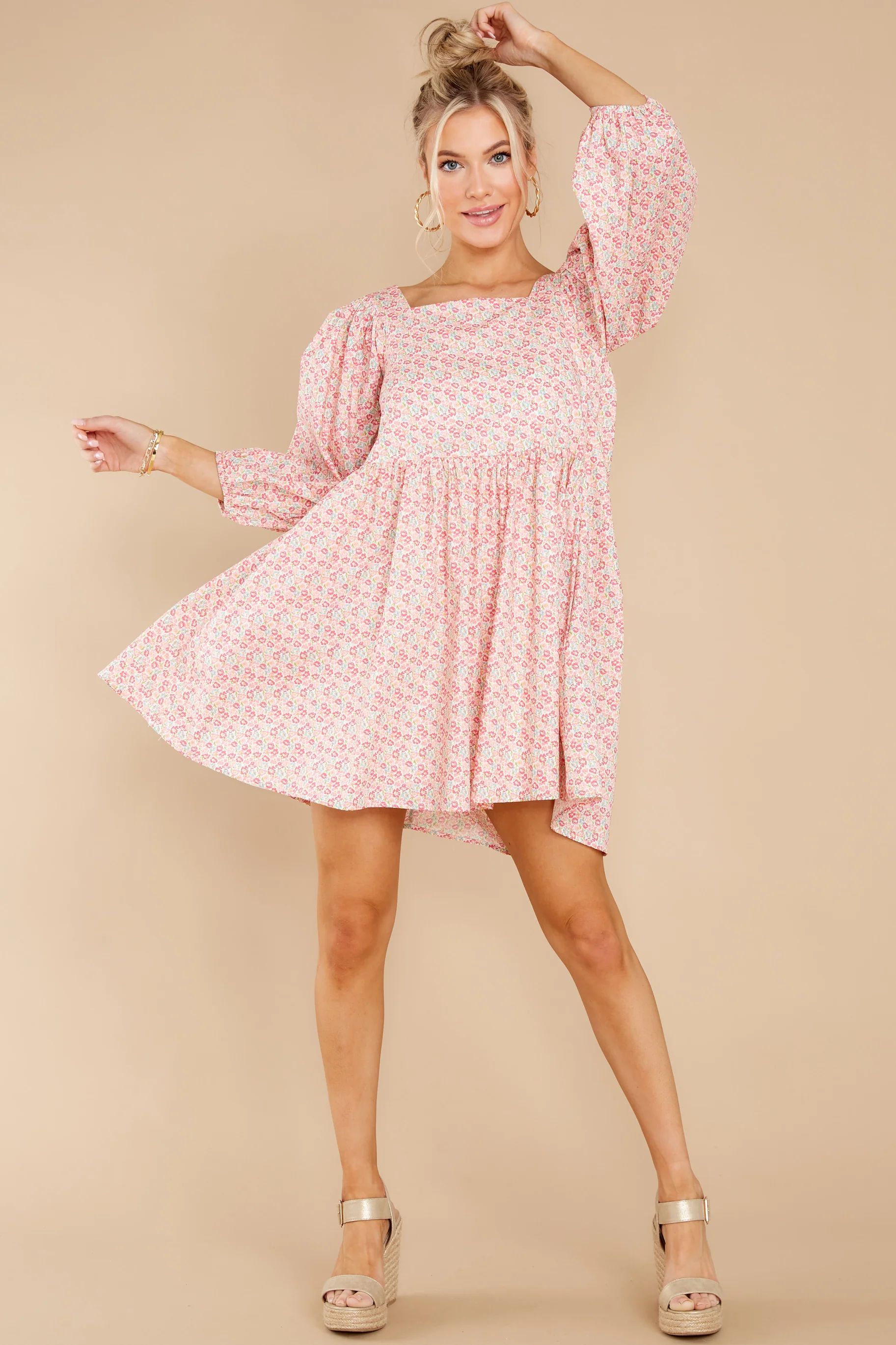 It's Your Choice Pink Floral Print Dress | Red Dress 