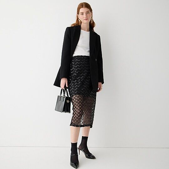 Lattice sequin pencil skirt | J.Crew US