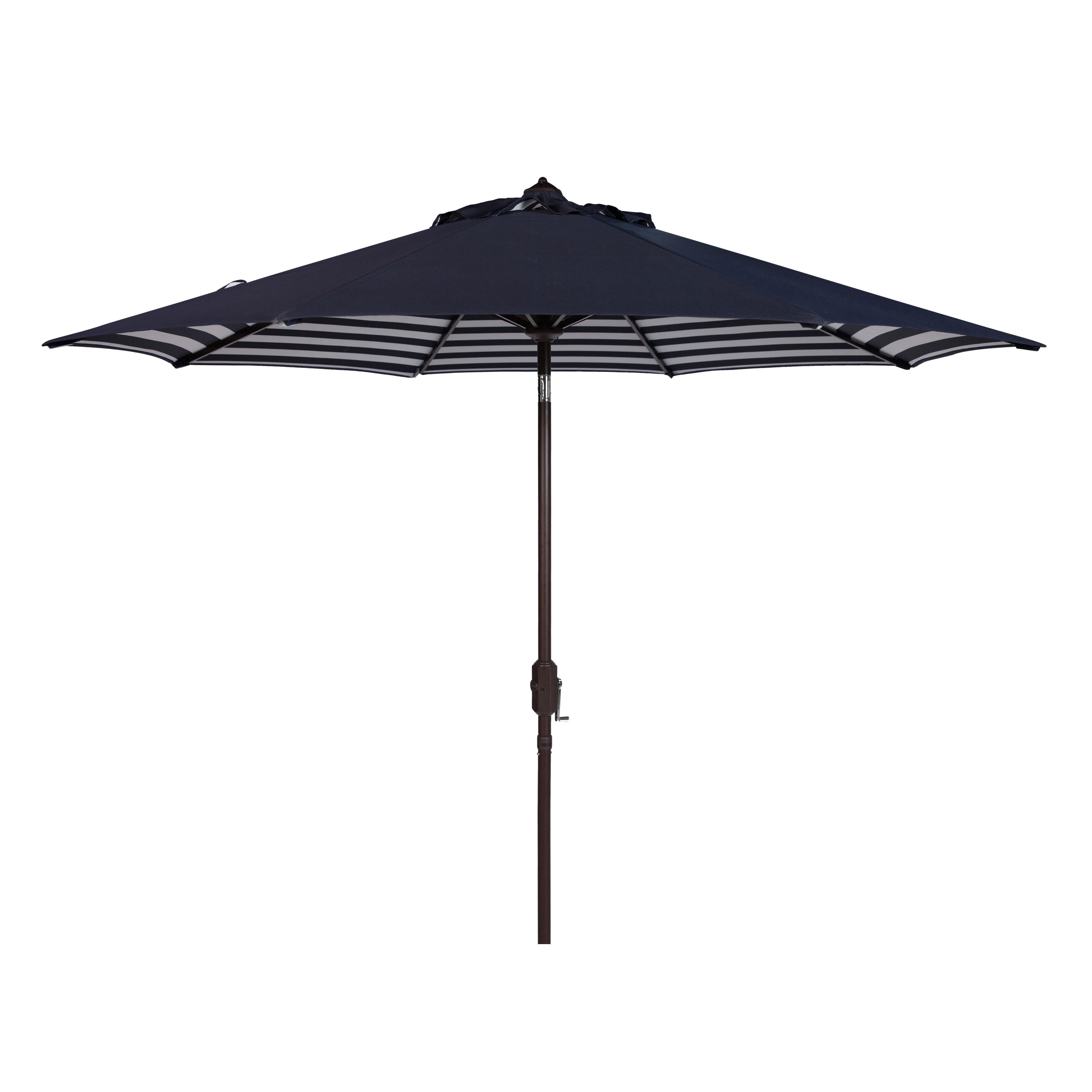 SAFAVIEH Hadire Inside Out Striped 9 Ft Crank Outdoor Umbrella - On Sale - Overstock - 40543332 | Overstock